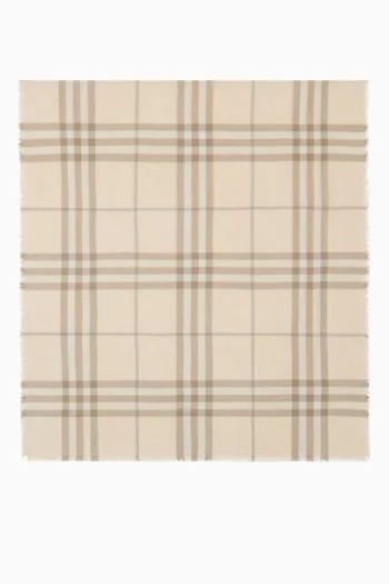 Check Scarf in Wool-silk