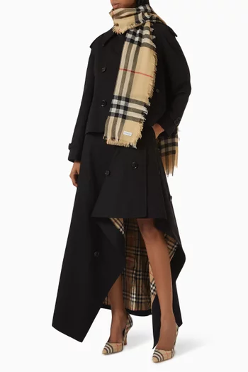 Check Scarf in Wool