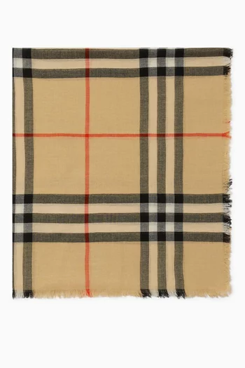 Check Scarf in Wool