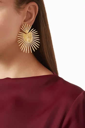 B.O Astra Celestial Earrings in 24kt Gold-plated Copper