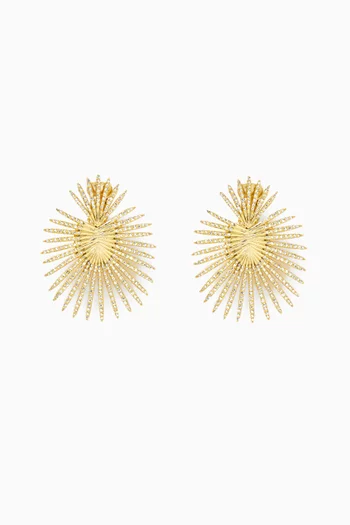 B.O Astra Celestial Earrings in 24kt Gold-plated Copper