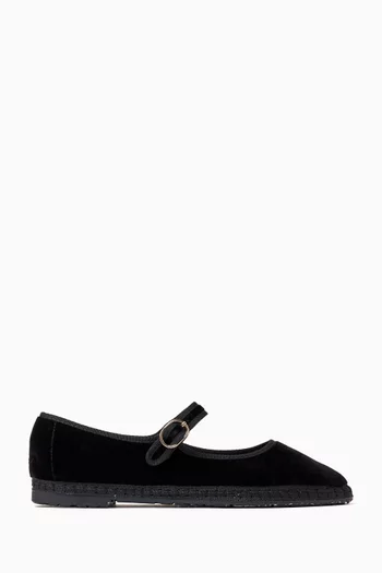 Antonia Mary Jane Flats in Velvet