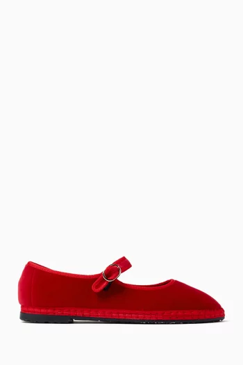 Antonia Mary Jane Flats in Velvet
