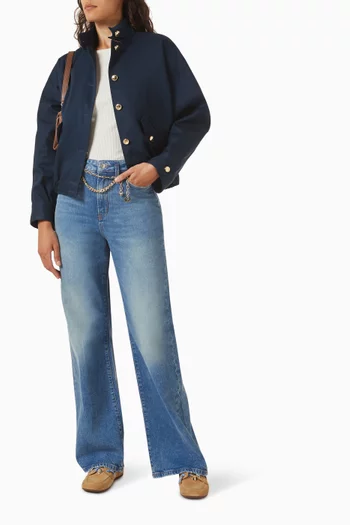 Chain-link Belt Jeans in Denim