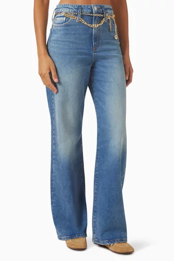Chain-link Belt Jeans in Denim