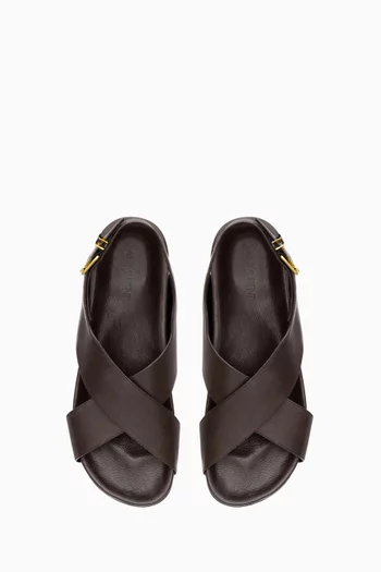 Helios Sandals in Grained Leather
