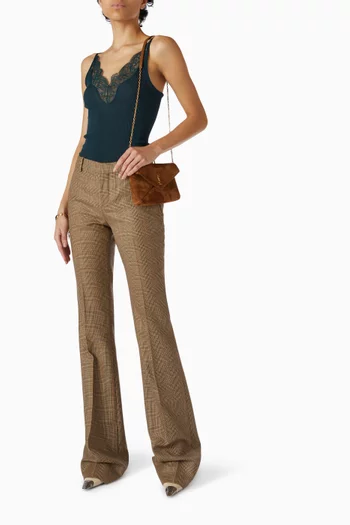 Rib Lace-trim Tank Top in Silk