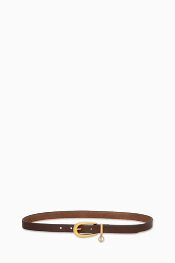 Cassandre Charm Thin Belt in Leather