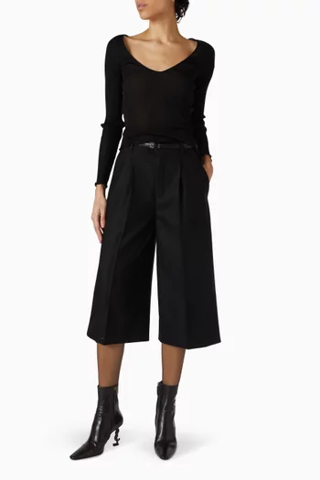 CASSANDRE V-neck Top in Ribbed Silk