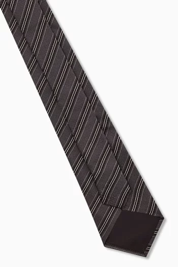 Striped Jacquard Tie in Silk