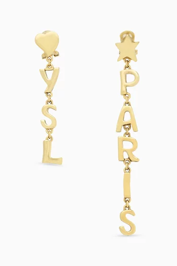 YSL Paris Clip-on Earrings in Gold-tone Brass