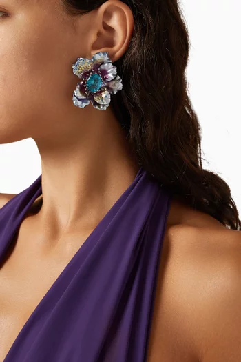 Iris Poppy Earrings in 14kt White Gold Vermeil