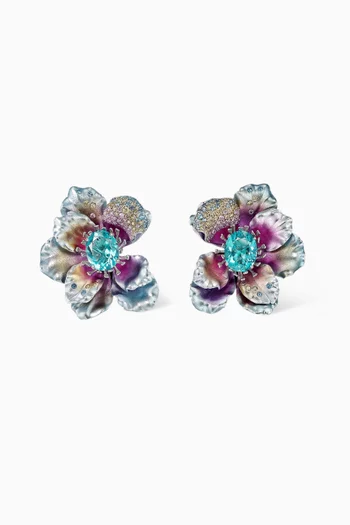 Iris Poppy Earrings in 14kt White Gold Vermeil