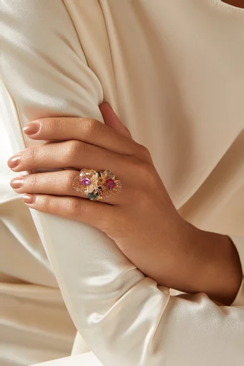 Beetroot & Dragonfruit Garden Ring in 18kt Gold Vermeil