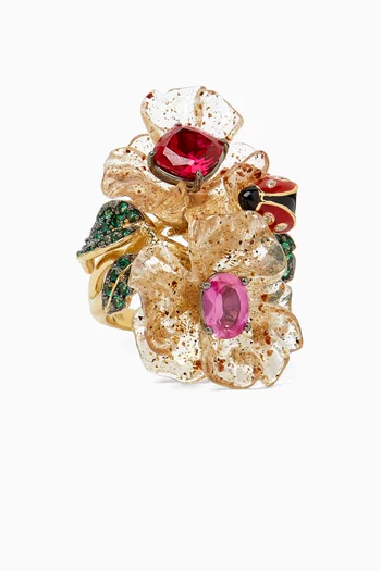 Beetroot & Dragonfruit Garden Ring in 18kt Gold Vermeil