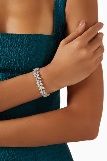 Garden of Eden Diamond Bracelet in Rhodium Vermeil