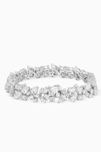 Garden of Eden Diamond Bracelet in Rhodium Vermeil