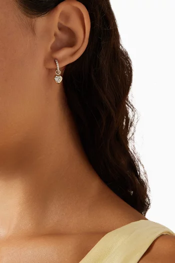 Petite Heart Hoops in 9kt Gold