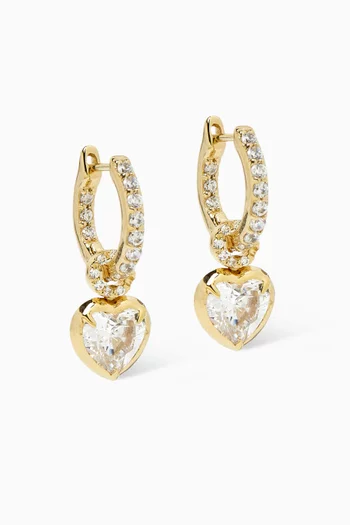 Petite Heart Hoops in 9kt Gold