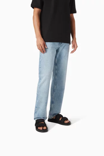 Webbing Strap Buckle Sandals in Suede