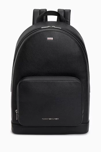 Signature Tape Plaque Dome Backpack in Leather