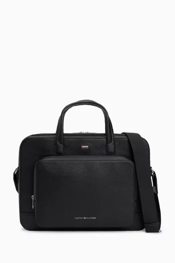 Logo Hardware Laptop Bag in Leather