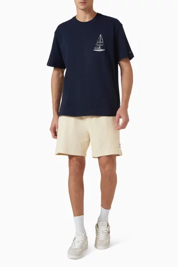 Washed Waffle Beach Shorts in Cotton-terry