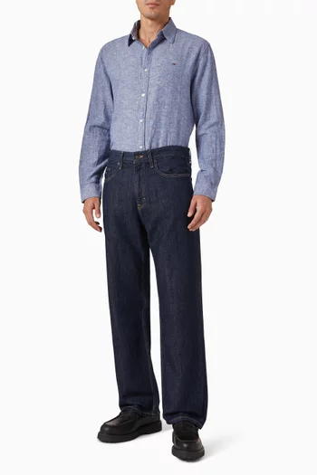 Regular Fit  Shirt in Linen-blend