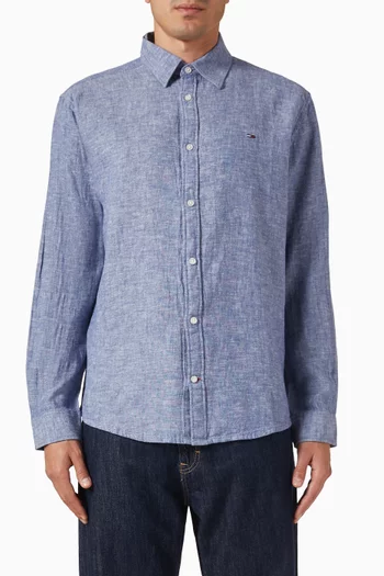 Regular Fit  Shirt in Linen-blend