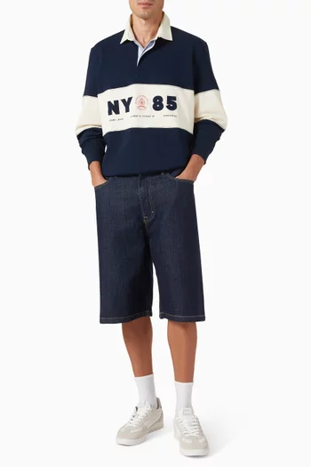 Logo Panel Rugby Shirt in Cotton