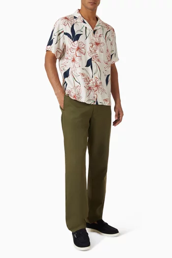 Tropical Print Shirt in Linen