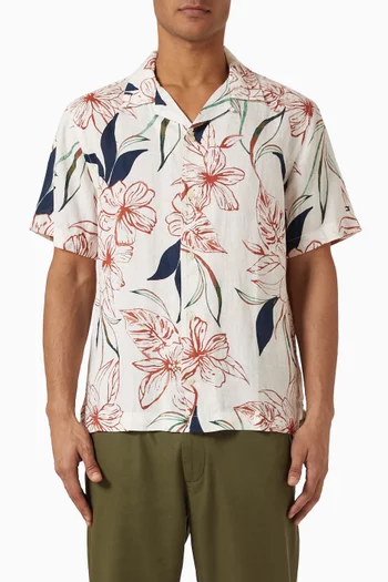 Tropical Print Shirt in Linen