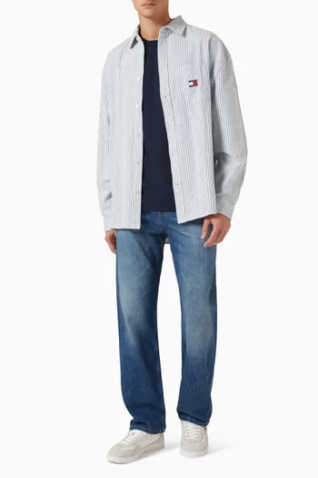 Striped Oversized Oxford Shirt in Cotton
