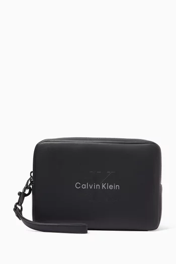 Bold Logo Pouch in Leather