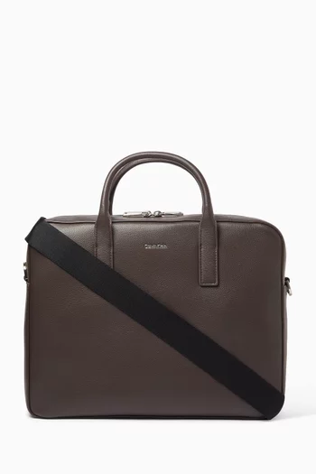 Raised Commuter Computer Bag in Faux Leather