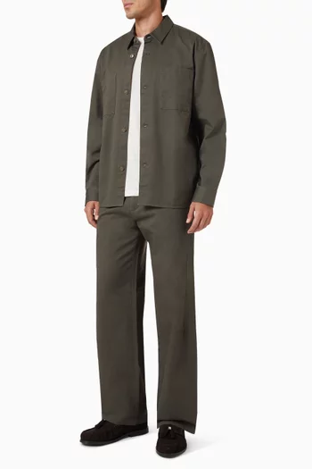 Garment Wash Overshirt in Twill