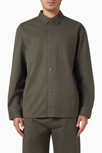 Garment Wash Overshirt in Twill