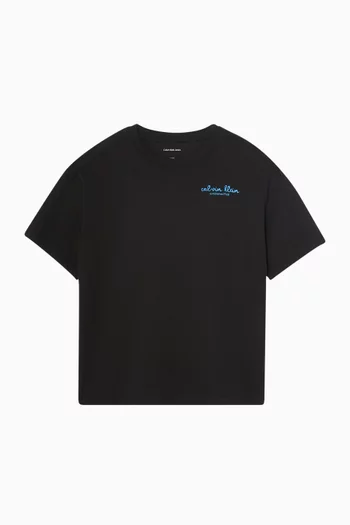 Wave Chest Artwork T-shirt in Cotton