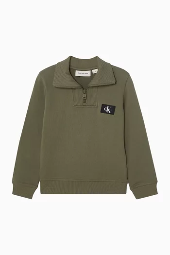 Half-zip Sweatshirt in Cotton-blend
