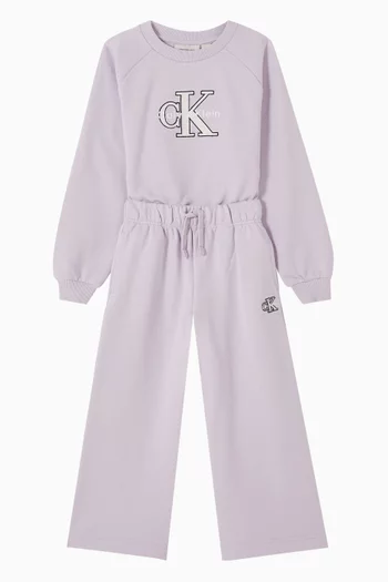 Logo Wide-leg Pants in Cotton