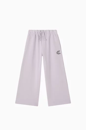 Logo Wide-leg Pants in Cotton