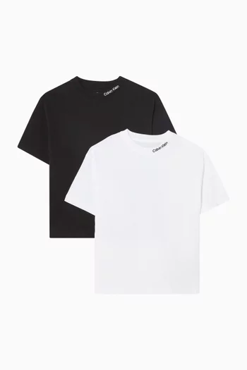 Logo T-shirt in Cotton, Set of 2