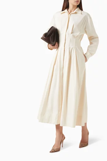 Collared Midi Dress in Cotton