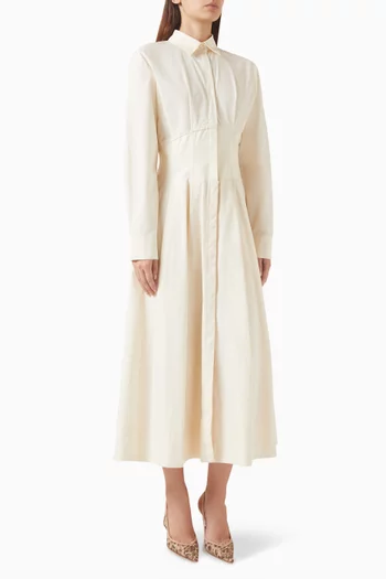 Collared Midi Dress in Cotton