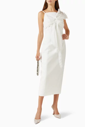 Pleated-panel Midi Dress