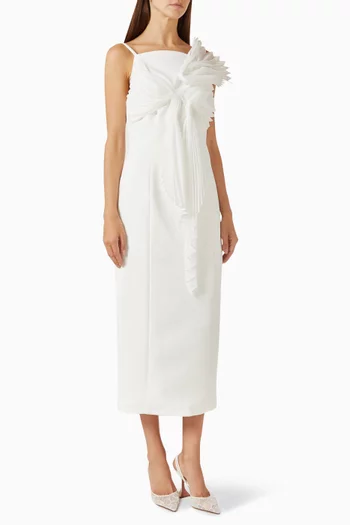 Pleated-panel Midi Dress