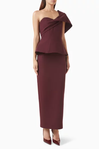 One-shoulder Peplum Dress