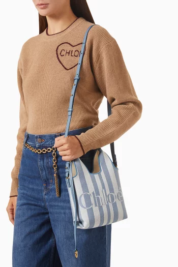 Mini Stripy Tote Bag in Jacquard