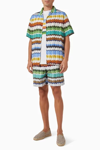 Mare Irregular Zig Zag Shirt in Viscose