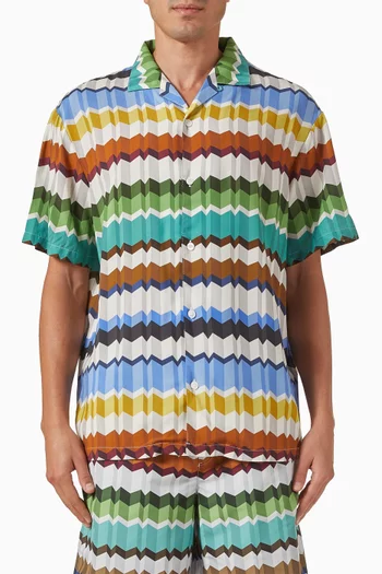 Mare Irregular Zig Zag Shirt in Viscose